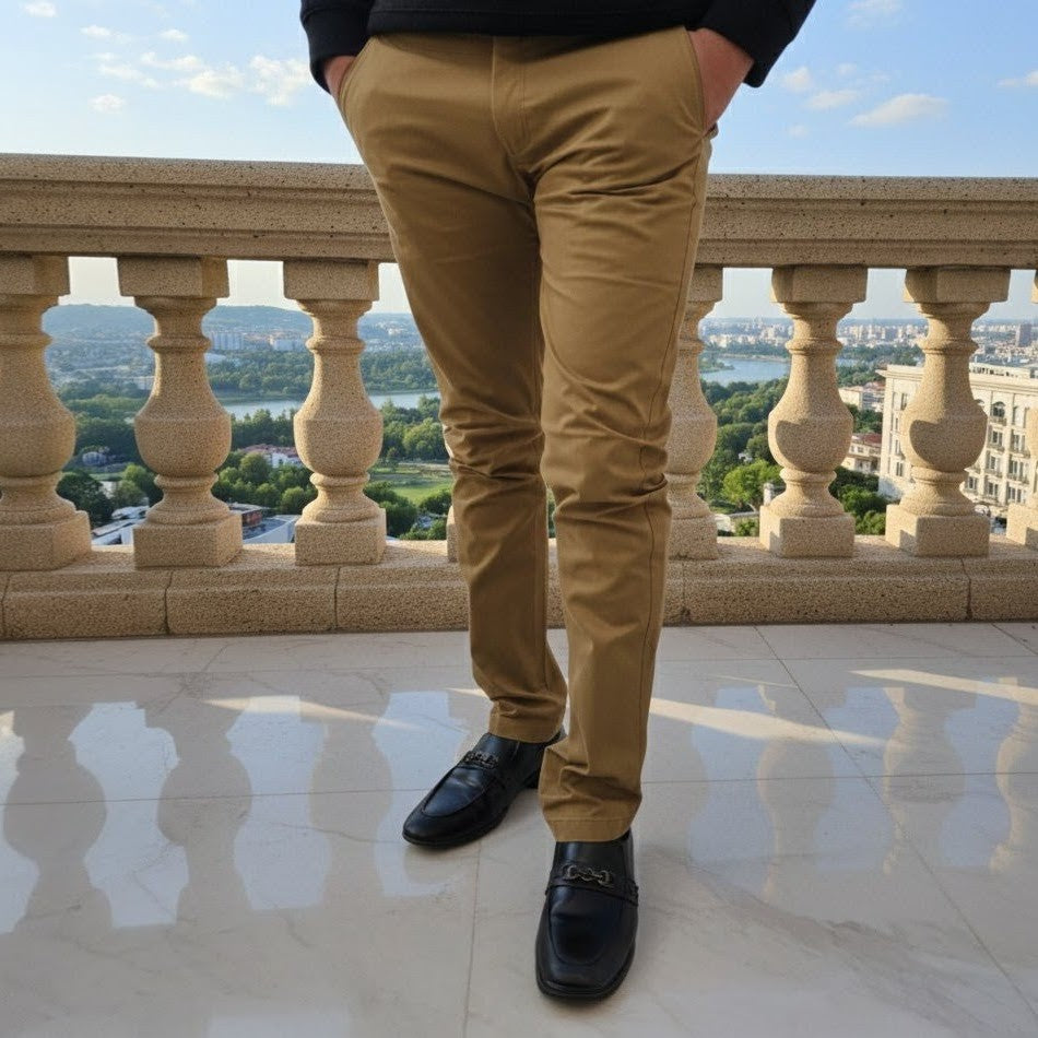 Men's Smart Fit Cotton Chinos (Camel)