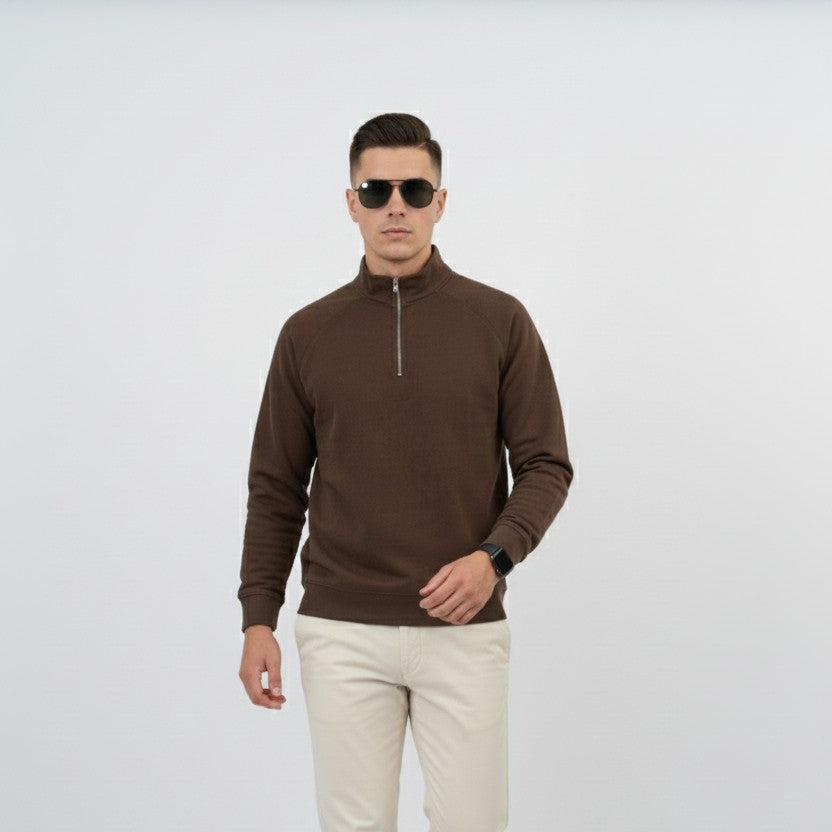 Men's Scuba Half-Zip Pullover (Chocolate Brown)