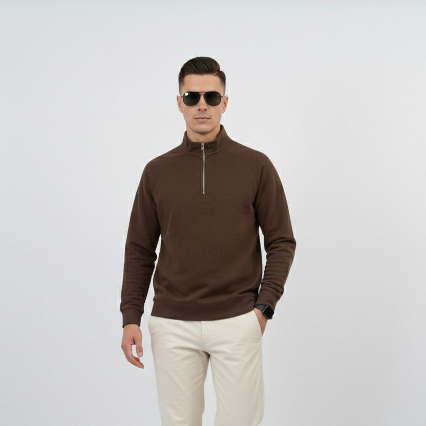 Men's Scuba Half-Zip Pullover (Chocolate Brown)